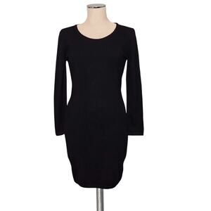 Long Sleeve HAWICK Scotland Black Luxe 100% Cashmere Dress S